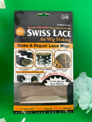 Qfitt Swiss Lace For Wig Making Make and Repair Lace Wig 15" x 15"
