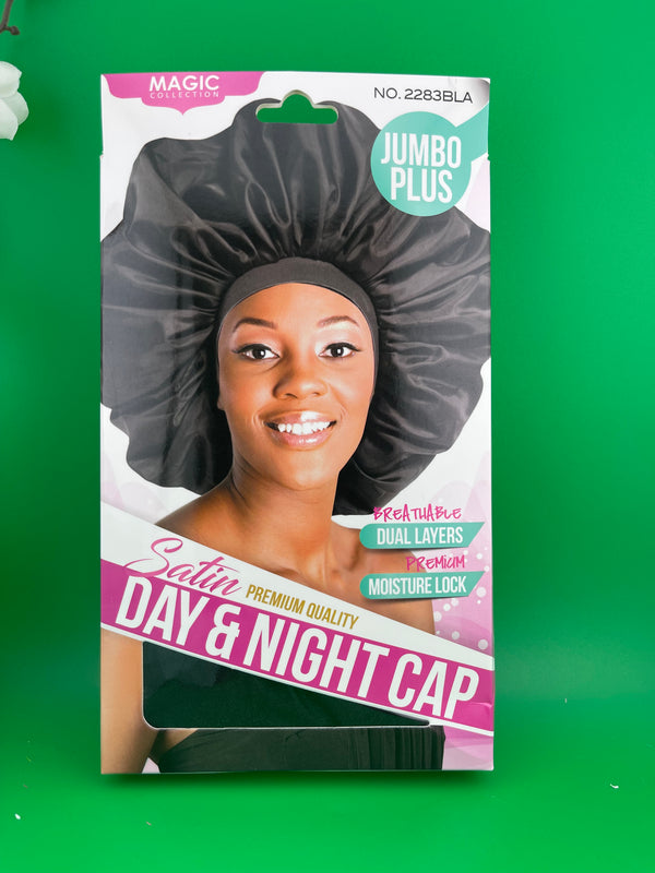 Magic Collection Satin Jumbo Plus Day And Night Cap 2283BLA