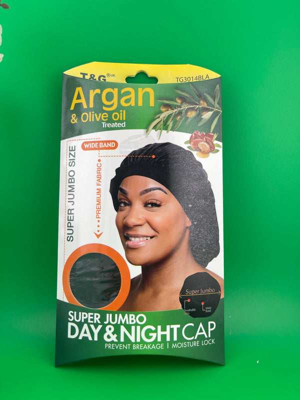 T&G Argan & Olive Oil Treated Super Jumbo Day & Night Cap - TG3014BLA