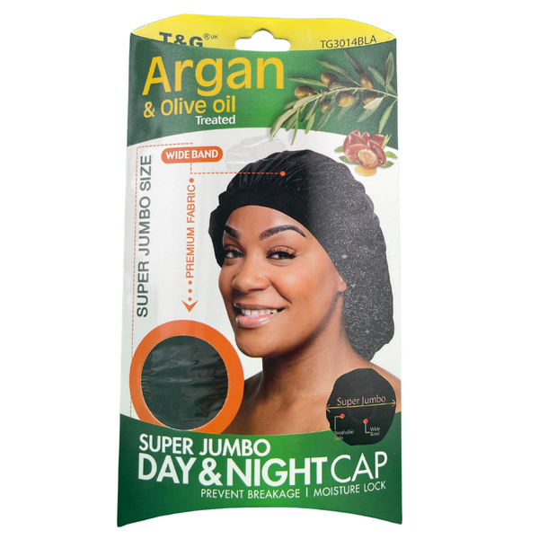 T&G Argan & Olive Oil Treated Super Jumbo Day & Night Cap - TG3014BLA