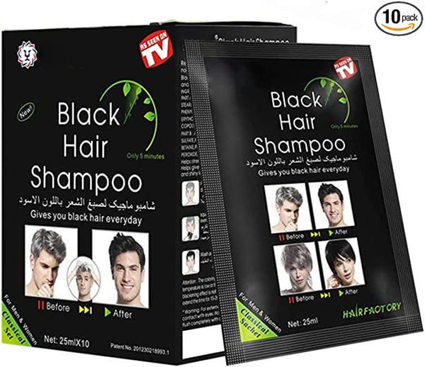 BLACK HAIR SHAMPOO - 10 PACKS