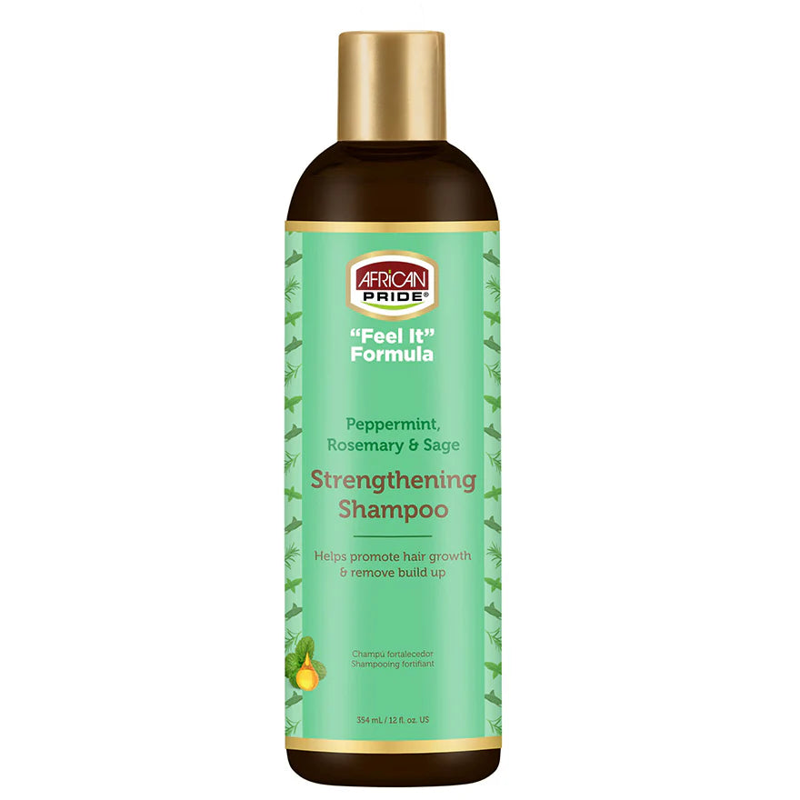 AFRICAN PRIDE - STRENGTHENING SHAMPOO with PEPPERMINT, ROSEMARY & SAGE - 12Oz