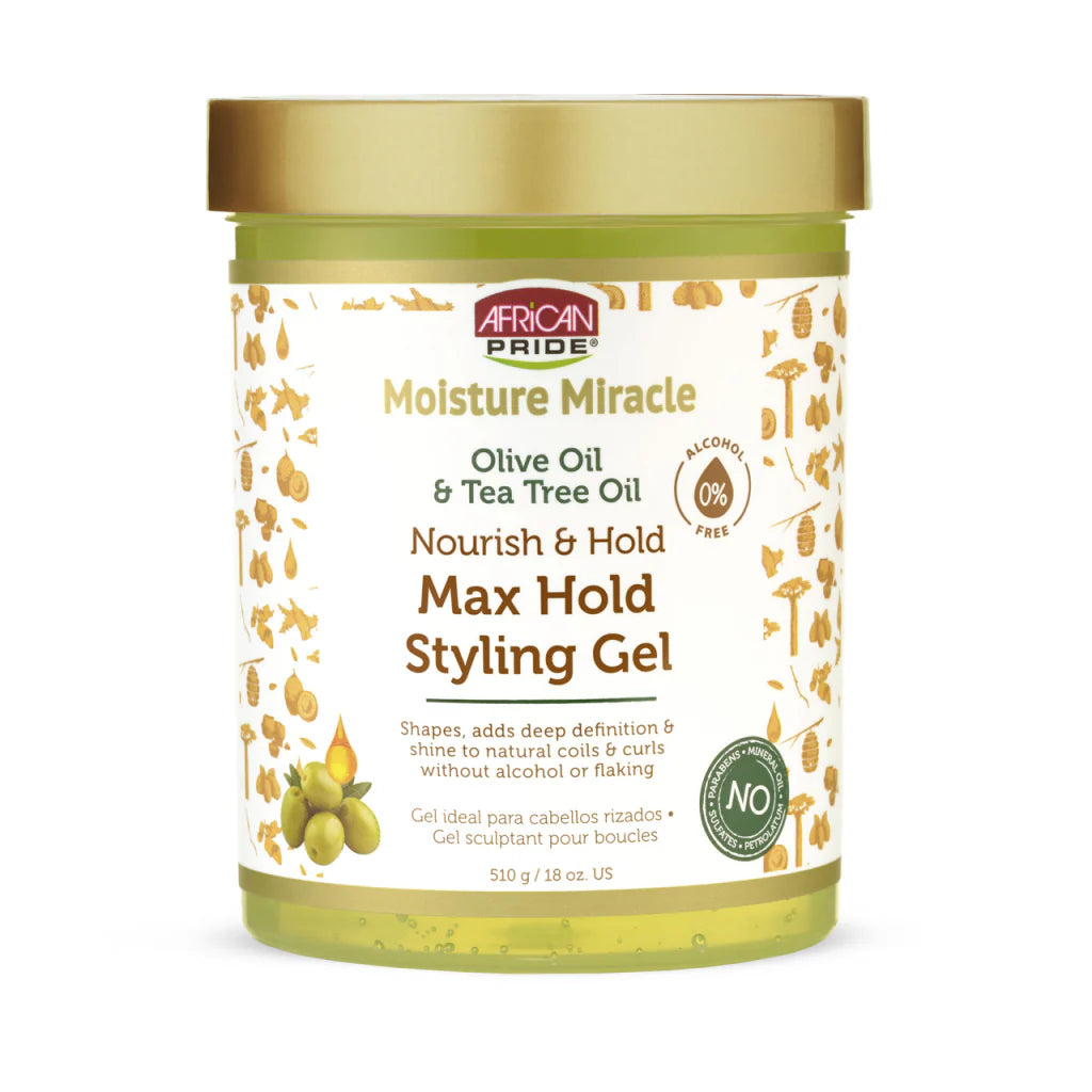 AFRICAN PRIDE - NOURISH & HOLD MAX HOLD STYLING GEL - 18Oz