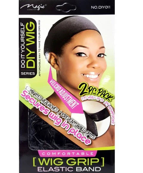 Magic Collection Comfortable Wig Grip Elastic Band Fits Heads Up To 24'' Circumference 2 pieces