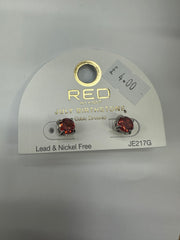 RED BY KISS  -  CUBIC ZIRCONIA BIRTHSTONE EARRINGS - LEAD & NICKEL FREE