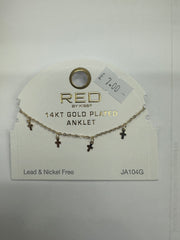 RED BY KISS - 14KT GOLD PLATED ANKLET - LEAD & NICKEL FREE