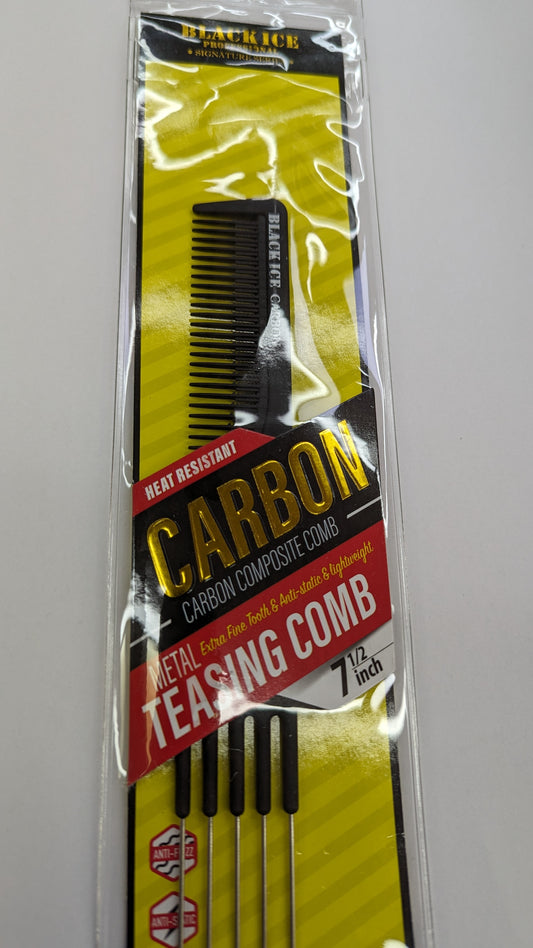 Black Ice Professional - Carbon metal teasing comb