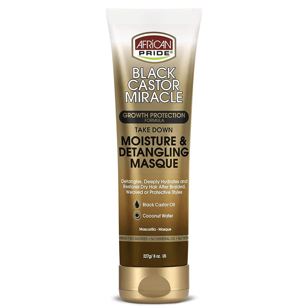 AFRICAN PRIDE - TAKE DOWN MOISTURE & DETANGLING MASQUE with BLACK CASTOR MIRACLE - 8Oz