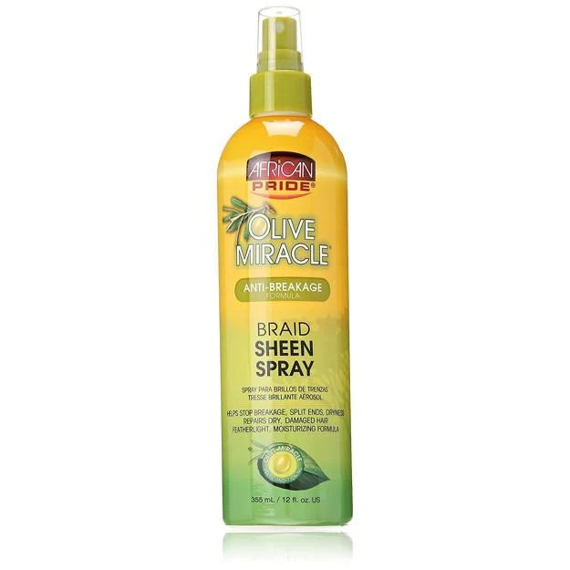 AFRICAN PRIDE - OLIVE MIRACLE BRAID SHEEN SPRAY - 12Oz