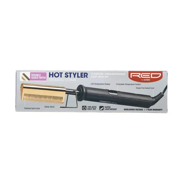 RED by KISS - HOT STYLER PRESSING COMB - 2 VARIANTS - 1 YEAR WARRANTY