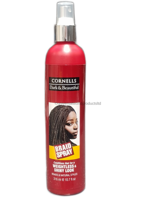 CORNELLS - DARK & BEAUTIFUL - BRAID SPRAY with WEIGHTLESS & SHINY LOOK - 316mL