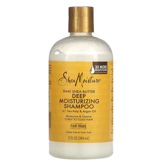 SHEA MOISTURE - DEEP MOISTURIZING SHAMPOO with RAW SHGEA BUTTER, SEA KELP & ARGAN OIL - 13Oz