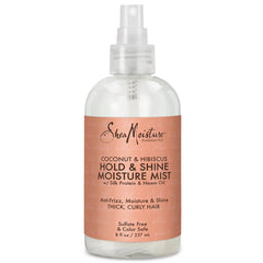 SHEA MOISTURE - HOLD & SHINE MOISTURE MIST with COCONUT, HIBISCUS, SILK PROTEIN & NEEM OIL - 8Oz