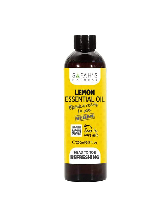 SAFAH NATURALS - LEMON ESSENTIAL OIL - HEAD TO TOE - VEGAN - 250mL