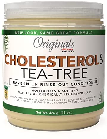 ORIGINALS by AFRICA's BEST - CHOLESTEROL & TEATREE LEAVE-IN or RINSE OUT CONDITIONER - 15oZ