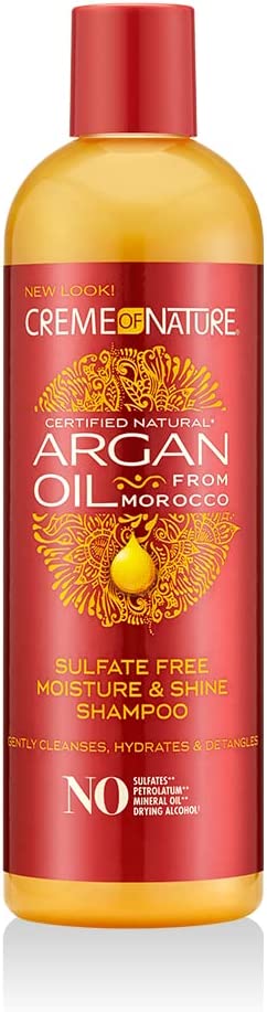 CREME OF NATURE - Sulfate Free Moisture & Shine Shampoo with Argan Oil - 12oz