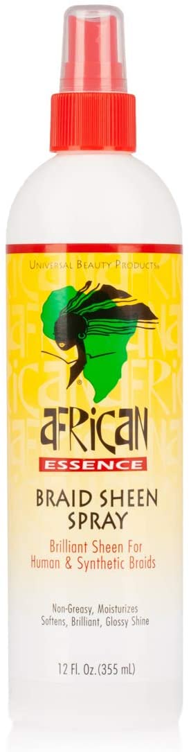 AFRICAN ESSENCE - Brilliant Sheen Spray for Human n Synthetic Braids - 12oZ