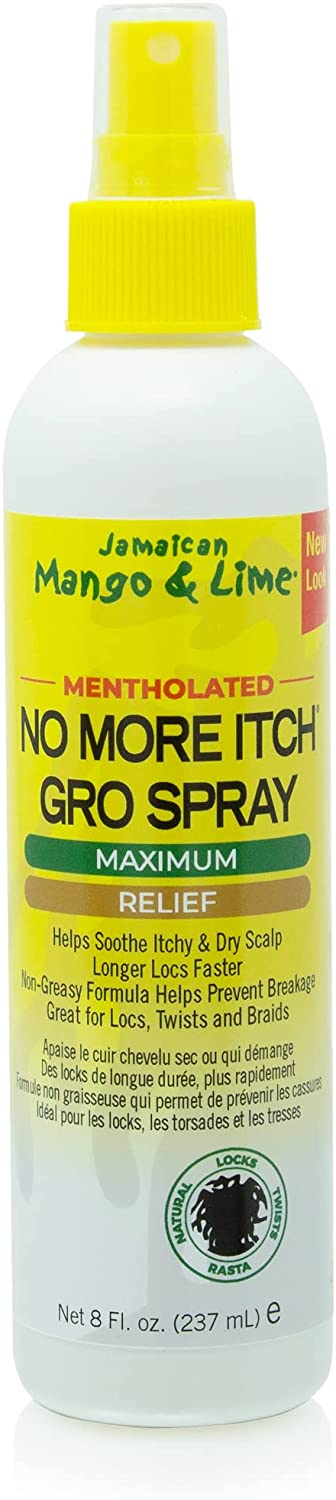 JAMAICAN MANGO & LIME - No More Itch Gro Spray - Mentholated Maximum Rlief- 8oZ