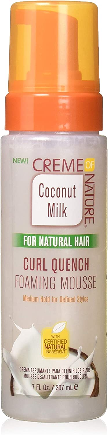 CREME OF NATURE - Curl Quenching Foaming Mousse with Coconut Milk for Natural Hair - 7oz