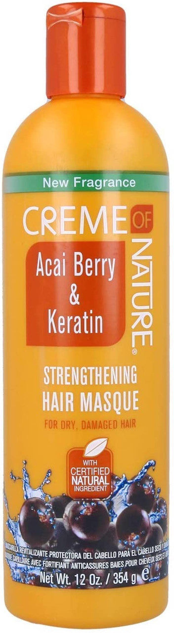 CREME OF NATURE - Strengthning Hair Masque with Acai Berry & Keratin - 12oz