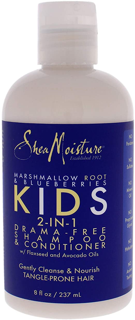 SHEA MOISTURE KIDS - Drama-Free Shampoo n Conditioner with Marshamellow Root and Blueberries - 8oZ