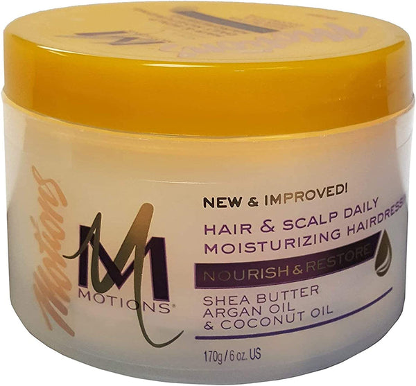 MOTIONS - Hair & Scalp Daily Moisturizing Hairdressing with Shea Butter, Argan Oil & Coconut Oil - 6oz