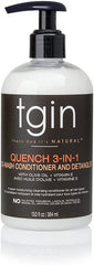 TGIN - Quench 3 in 1 Co-Wash Conditioner & Detangler  with OLive Oil n Vitamin-E - 13oZ