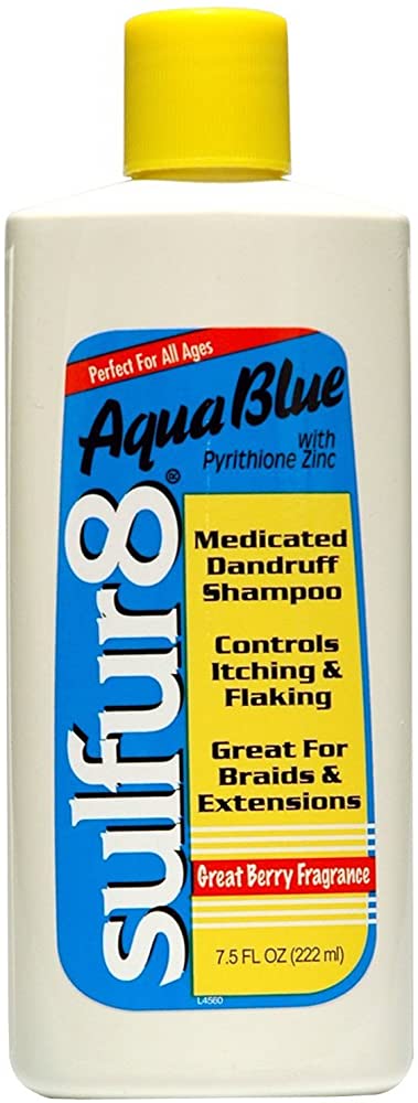 SULFUR 8 - AquaBlue Medicated Dandruff Shampoo to control Itching n Flaking - 7.5oZ