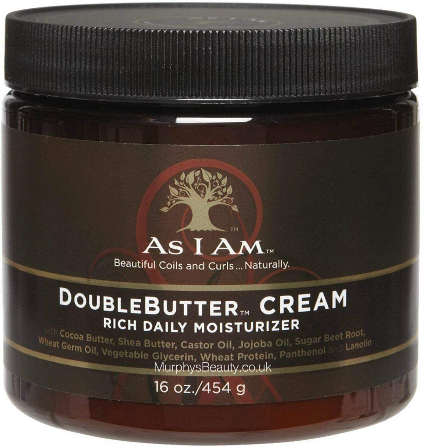 AS I AM - DoubleButter Cream with Cocoa Butter , Shea Butter , Castor Oil , Jojoba Oil and Sugar Beet Root - 16oZ