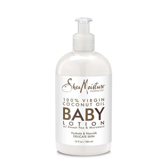 SHEA MOISTURE - 100% Virgin Coconut Oil Baby Lotion with Sweet Pea n Murumuru - 13oZ