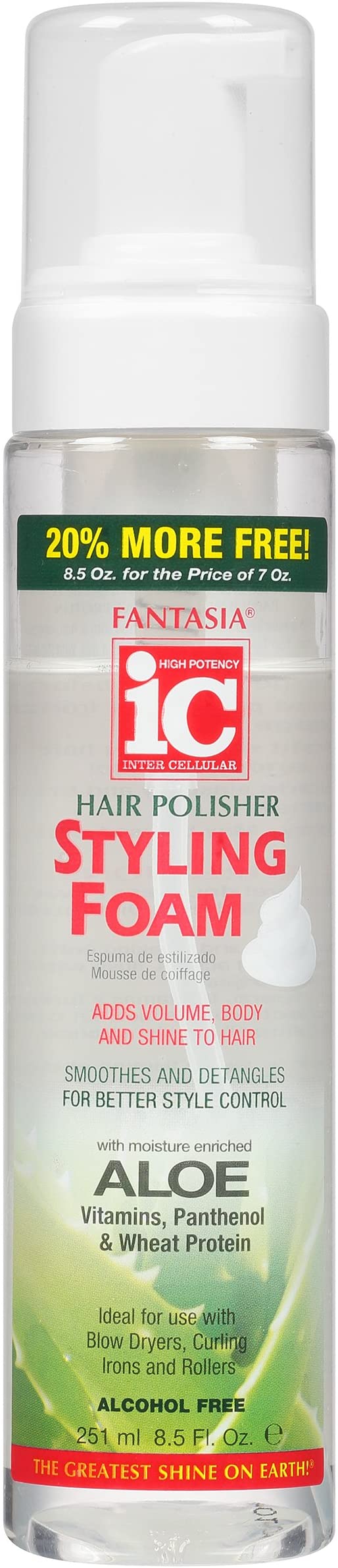IC - Styling Foam with Aloe, Vitamins, Panthenol & Wheat Protein - 8.5oZ