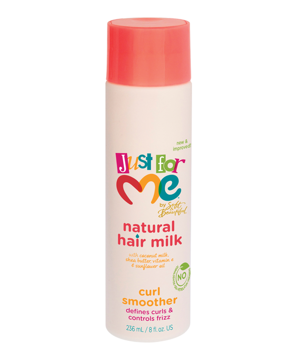 JUST FOR ME - Curl Smoother with Natural Hair Milk , Coconut Oil , Shea Butter , Sunflower Oil n VITAMIN - E - 8oZ