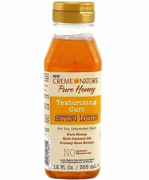 CREME OF NATURE - Texturizing Curl Setting Lotion with Pure Honey for Dry,Dehydrated Hair - 12oz