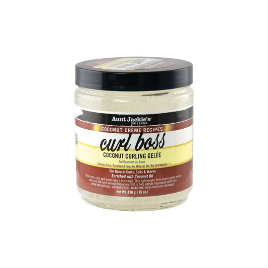 AUNT JACKIE'S - Curl Boss Coconut Curling Gelee for Natural Hair, Curls, Coils & Waves - 15oz