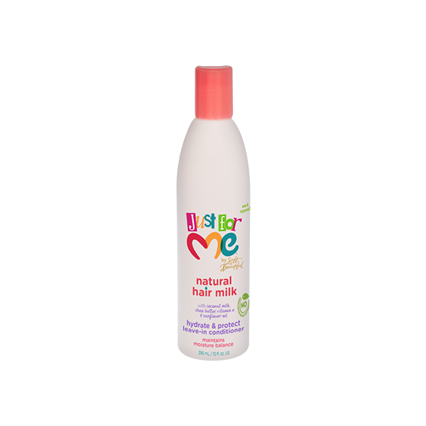 JUST FOR ME - Hydrate n Protect Leave-In Conditioner with Natural Hair Milk , Coconut Oil , Shea Butter , Vitamin E and Sunflower Oil - 10oZ