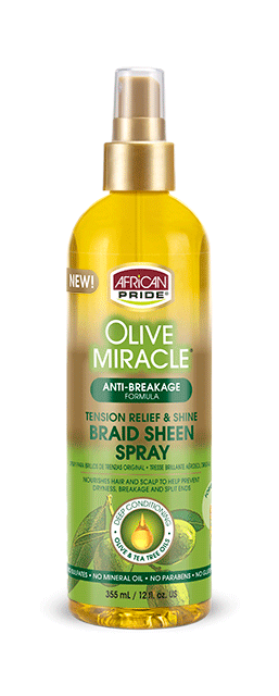 AFRICAN PRIDE - BRAID SHEEN SPRAY for TENSION RELIEF & SHINE - 12oZ