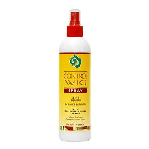 AFRICAN ESSENCE - Control Wig Spray 3 in 1 Formula for Human n Synthetic Wigs - 12oZ