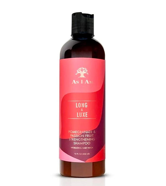 AS I AM - LONG & LUXE - Pomegranate n Passion Fruit Strengthning Shampoo - 12oZ