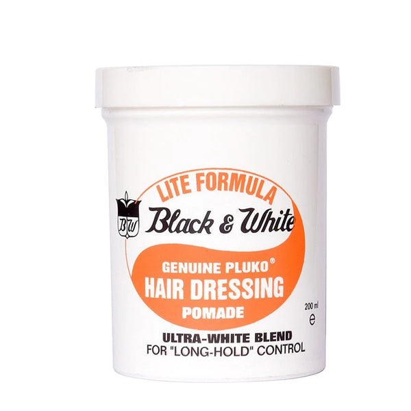 LITE FORMULA - Black & White - Genuine Pluko Hair Dressing Pomade - 200ml