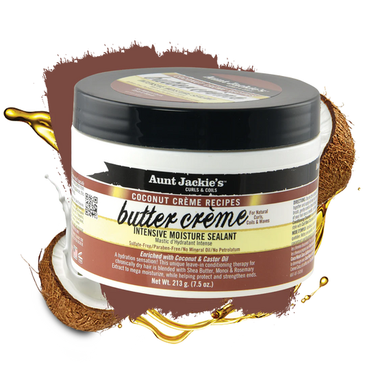 AUNT JACKIE'S - Butter Creme Intensive Moisture Sealant for Natural Hair, Curls, Coils & Waves - 7.5oz