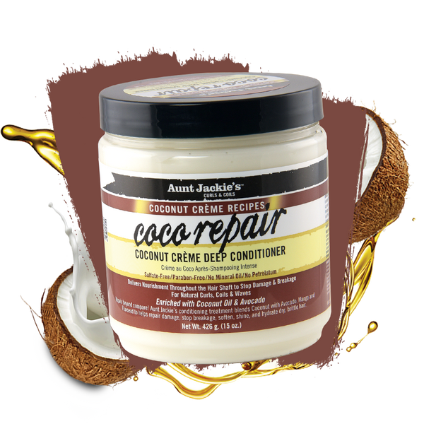 AUNT JACKIE'S - Coco Repair Coconut Creme Deep Conditioner for Natural Hair, Curls , Coils & Waves - 15oz