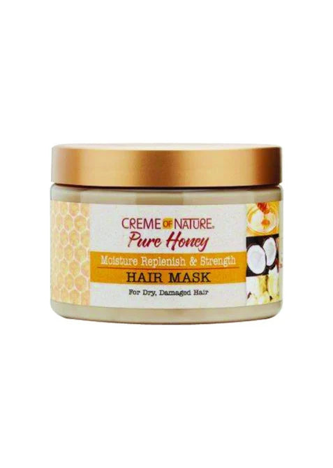 CREME OF NATURE - Moisture Replenish & Strength Hair Mask with Pure Honey for Dry, Damaged Hair - 11.5oz