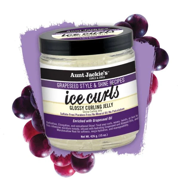 AUNT JACKIE'S - Ice Curls Glossy Curling Jelly for Natural Hair, Curls, Coils & Waves - 18oz