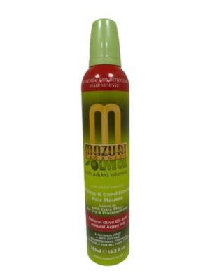 MAZURI - Styling & Conditioning Hair Mousse with Natural Olive & Argan Oil - 375mL