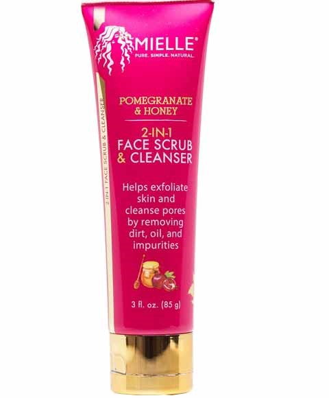 MIELLE - 2 in 1 FACIAL SCRUB & CLEANSER with POMEGRANATE & HONEY -  3oZ