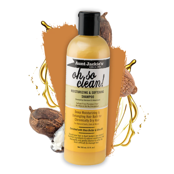 AUNT JACKIE'S - Oh So Clean Moisturizing & Softening Shampoo for Natural Curls,Coils & Waves - 12oz