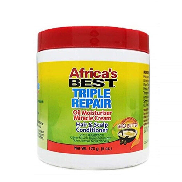 AFRICA's BEST - TRIPLE REPAIR OIL MOISTURIZER MIRACLE CREAM HAIR & SCALP CONDITIONER - 6oZ