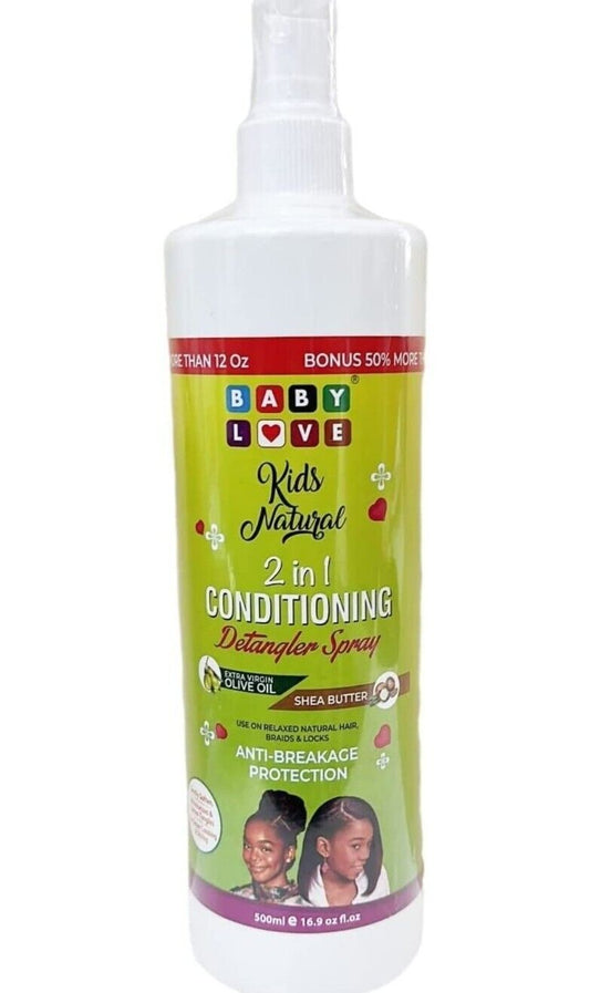 BABY LOVE - 2 in 1 Conditioning Detangler Spray with Extra Virgin Olive Oil n Shea Butter - 500mL